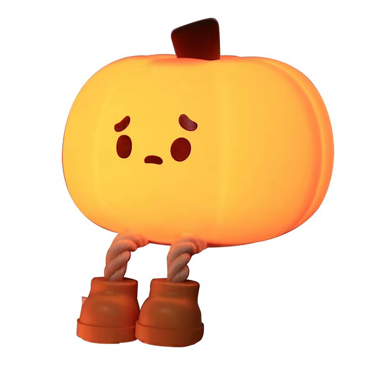 عکس صنعتی چراغ خواب سیلیکونی کدو تنبل با پشت زمینه ی ساده سفید