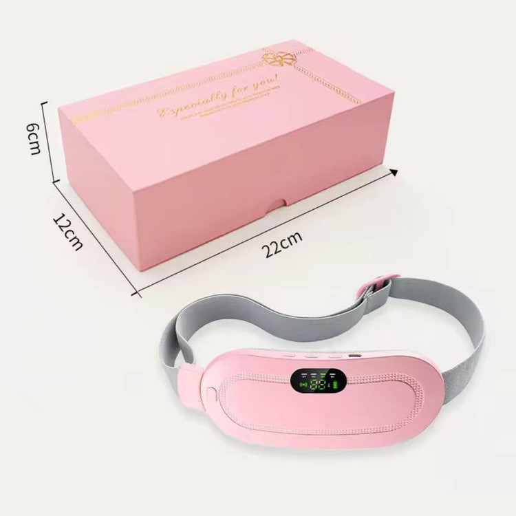 شکم بند تسکین درد با پشت زمینه ی سفید و نمایش ابعاد جعبه