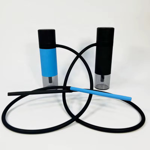 دو عدد قلیان قابل حمل هوکا در رنگ های ، مشکی ، آبی ، به همراه شلنگ آنها