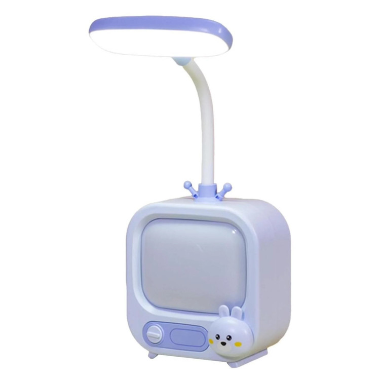 چراغ مطالعه رو میزی رنگ آبی با پشت زمینه سفید