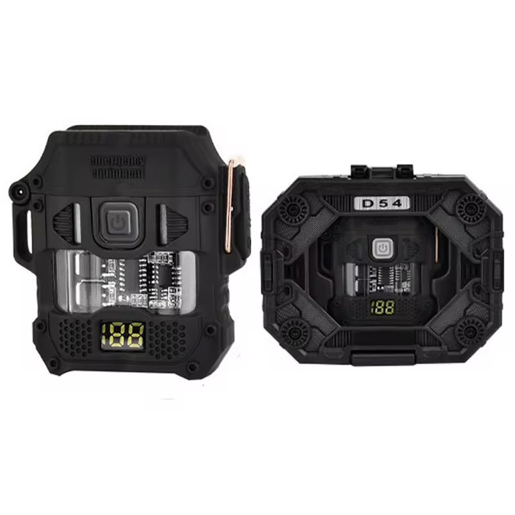 فندک پلاسمایی چراغ قوه دار مدل D54 رنگ مشکی در جعبه ی مخصوص