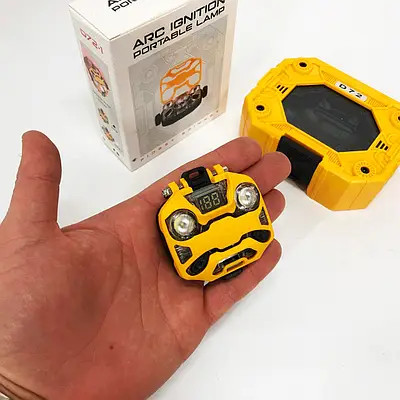 فندک پلاسمایی چرغ قوه و اسپینر دار مدل D72-1 رنگ زرد به همراه جعبه ی کاغذی و جعبه ی مخصوص