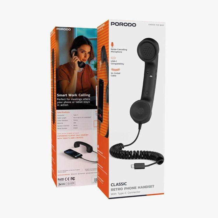 گوشی تلفن کلاسیک پورودو مدل PD569BK با کانکتور Type-C (ارسال مستقیم از انبار مرکزی)